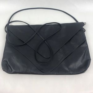 Deco Handbag Navy Blue Leather Crossbody